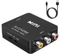 Rca To Hdmi Video Converter Av To Hdmi 1080P Composite Rca Cvbs Av To Hdmi Video Audio Converter Adapter Compatible Pal/Ntsc With Usb Cable For Pc Laptop Xbox Ps4 Ps3 Tv Stb Vhs Vcr