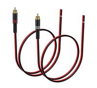 RCA to Speaker Cable Adapter,2Pcs 20AWG 0.3m RCA Male to Bare Wire Connector for Repair Speaker Cables,Compatible with Amplifiers,AV Receivers