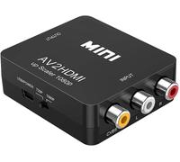 Rca Vers Hdmi Adaptateur, 1080P Av Vers Hdmi Vidéo Audio Convertisseurs, Mini Rca Composite Cvbs Av À Hdmi Converter, Support Pal/Ntsc Avec Câble Pour Tv/Pc/Ps3/Ps2/ Stb/Xbox Vhs/Vcr/Blue-Ra[Z214]