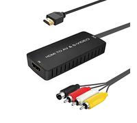 RCA vers HDMI, GANA 1080P Mini RCA Composite CVBS AV vers HDMI Adaptateur de convertisseur Audio vidéo prenant en Charge PAL/NTSC avec câble de Charge USB