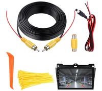 RCA Video Male Cable 10 m with 1 RCA Female Adapter and 1.2 m DC Power Cable Extension Cable for Backup Camera Video Cable Jack for Monitor and Backup Camera