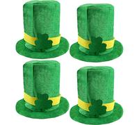 Rcanedny Lot de 4 chapeaux de la Saint-Patrick en flanelle verte pour adultes