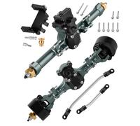 RCarmubWow Boîtier d'essieux plus larges de 5 mm pour pêne dormant SCX24 C10 JLU Gladiator Bronco Deadbolt 1/24 RC Crawler, avant et arrière 5 mm plus large de chaque côté de l'essieu, titane