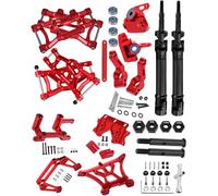 Rcarmumb Pièce de mise à niveau pour Traxxas Rustler 2WD VXL 1/10 - Roulettes en alliage, axe CVD d'arbre d'entraînement, bras de suspension, blocs de direction, supports d'essieux, tour de choc, cloison, rouge