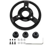 Rcarmumb Pièces de mise à niveau des engrenages de transmission 48P 72T pour 1/10 Slash 2WD, Rustler, Stampede, engrenage droit 72T en acier métallique avec pignons (19T/20T/21T) saute.