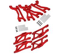 Rcarmumb RC Upgrades Bras de suspension pour Traxxas WideMaxx 1/10, kits de suspension inférieure en aluminium et bras de suspension supérieurs, houblons pour modèle # 89086-4, remplace #8995X, (gauche et droite) Rouge