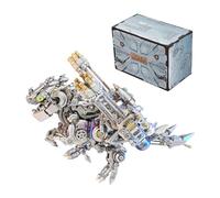 RCARTOYRTR Casse-tête 3D en métal Steampunk Dinosaure mécanique 3D Version Q Kit de montage Modèle Papillon Modèle de collection pour les amateurs de dinosaures - Plus de 1350 pièces