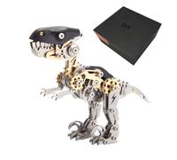 RCARTOYRTR Casse-tête de dinosaure 3D en métal, modèle de vélociraptor mécanique 3D en métal, modèle de collection pour les amateurs de dinosaures - 160 pièces