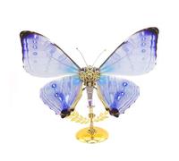 RCARTOYRTR Casse-tête papillon 3D en métal steampunk 3D mécanique Morpho Sulkowskyi papillon assemblage modèle de collection pour les amateurs d'art - 150 pièces +