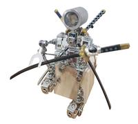 RCARTOYRTR Lampe de table 3D en métal steampunk avec lame brillante en acier - Modèle samouraï - Robot Steampunk - Artefacts décoratifs de bureau, cadeaux pour adultes et adolescents