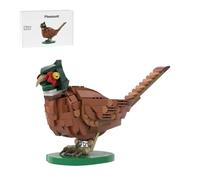 RCARTOYRTR MOC-183592 Ensemble de blocs de construction d'oiseaux faisans avec base, kit de construction sur le thème des animaux pour adultes, à construire, décoration de maison et de bureau et