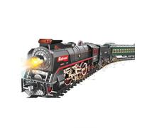 RCARTOYRTR Modèle de locomotive à vapeur, train de Noël électrique RC avec wagon et longue voie, décoration de la maison et jouets pour les amateurs de train