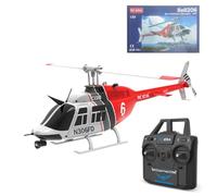 RCARTOYRTR RC ERA C138 Bell 206 RC Hélicoptère RC 1:33 2,4 G 6 CH avec maintien de l'altitude et flux optique, jouet volant intérieur et extérieur, cadeaux pour adultes (version RTF) + deux batteries