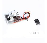 RCAWD Brosse en carbone 72T améliorée - Moteur 130 - Deux vitesses au choix - Boîtier de transmission central en aluminium assemblé pour Axial SCX24 Wrangler Bronco Gladiator C10 Pêne dormant Dodge