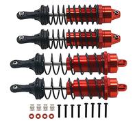 RCAWD Lot de 4 amortisseurs RC en alliage pour 1/10 ARRMA 3s et Mega550 Senton Granite Big Rock Typhon Part (rouge)