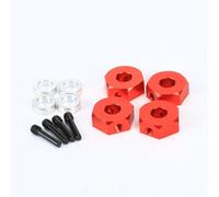 RCAWD Moyeu hexagonal et entretoise AXI232018 en alliage de 12 mm pour Axial 1/10 SCX10 III PRO Capra 1.9 Upgrades Part Rouge