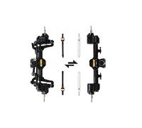 RCAWD Quatrième version d'essieux portail SCX24 en laiton, essieu large, arbre de transmission hautement rigide, vis épaisses pour axe de portail avant et arrière de la série Axial 1/24 SCX24 - Noir
