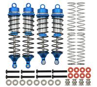 RCAWD RC ARRMA Lot de 4 amortisseurs avant et arrière assemblés entièrement en métal pour Arrma 1/10 Granite Big Senton Typhon de rechange AR330550 AR330551 (bleu)