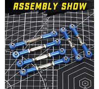 RCAWD Tendeurs pour ARRMA 3S, pièces pour Vorteks Senton Granite Big Rock Typhon 3S Upgrades, biellette de liaison réglable, Hop Ups pour #AR330541#AR330446 Bleu