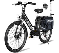 RCB 26" Vélo Électrique Urbain Homme/Femme, Moteur 250W, 7 Vitesses,Autonomie 35-90 km, E Bike de Montagne avec Sacoche Étanche pour Vélo