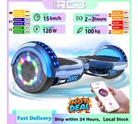 RCB Hoverboards 6,5 pouces Skateboard Enfants et adolescents Hoverboards avec Bluetooth - Éclairage LED Segway avec moteur puissant Cadeau pour enfants Purple