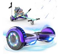 RCB Hoverkart Gyropode Hoverboard Kart pour Enfant et Adulte, Hoverboard et Kart avec Bluetooth-Musique/LED-Roue Clignotante, Cadeau pour Enfants