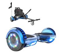 RCB Hoverkart Gyropode Hoverboard Kart pour Enfant et Adulte, Hoverboard et Kart avec Bluetooth-Musique/LED-Roue Clignotante, Cadeau pour Enfants