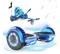 RCB Hoverkart Gyropode Hoverboard Kart pour Enfant et Adulte, Overboard et Kart avec Bluetooth-Musique/LED-Roue Clignotante, Hoverboards Cadeau pour Enfants
