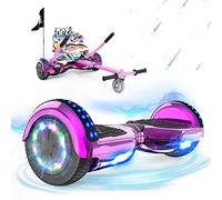 RCB Hoverkart Gyropode Hoverboard Kart pour Enfant et Adulte, Overboard et Kart avec Bluetooth-Musique/LED-Roue Clignotante, Hoverboards Cadeau pour Enfants