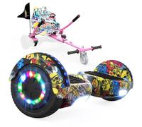 RCB KIDS Hoverboard 6,5" pour Enfants, siège, Batterie 4 Ah, LED, Bluetooth | Hoverkart-Hoverboard pour enfants, adolescents et adultes, jusqu'à 15 km/h, autonomie 10-15 km, longueur kart 70-90 cm