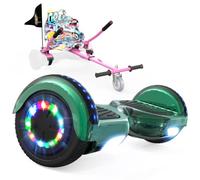 RCB KIDS Hoverboard 6,5" pour Enfants, siège, Batterie 4 Ah, LED, Bluetooth | Hoverkart-Hoverboard pour enfants, adolescents et adultes, jusqu'à 15 km/h, autonomie 10-15 km, longueur kart 70-90 cm