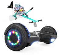 RCB KIDS Hoverboard 6,5" pour Enfants, siège, Batterie 4 Ah, LED, Bluetooth | Hoverkart-Hoverboard pour enfants, adolescents et adultes, jusqu'à 15 km/h, autonomie 10-15 km, longueur kart 70-90 cm
