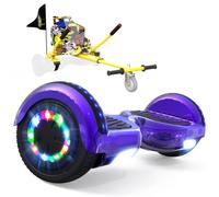 RCB KIDS Hoverboard 6,5" pour Enfants, siège, Batterie 4 Ah, LED, Bluetooth | Hoverkart-Hoverboard pour enfants, adolescents et adultes, jusqu'à 15 km/h, autonomie 10-15 km, longueur kart 70-90 cm