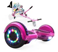 RCB KIDS Hoverboard 6,5" pour Enfants, siège, Batterie 4 Ah, LED, Bluetooth | Hoverkart-Hoverboard pour enfants, adolescents et adultes, jusqu'à 15 km/h, autonomie 10-15 km, longueur kart 70-90 cm