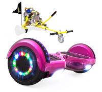 RCB KIDS Hoverboard 6,5" pour Enfants, siège, Batterie 4 Ah, LED, Bluetooth | Hoverkart-Hoverboard pour enfants, adolescents et adultes, jusqu'à 15 km/h, autonomie 10-15 km, longueur kart 70-90 cm