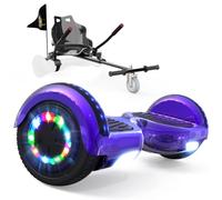 RCB KIDS Hoverboard 6,5" pour Enfants, siège, Batterie 4 Ah, LED, Bluetooth | Hoverkart-Hoverboard pour enfants, adolescents et adultes, jusqu'à 15 km/h, autonomie 10-15 km, longueur kart 70-90 cm