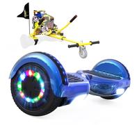 RCB KIDS Hoverboard 6,5" pour Enfants, siège, Batterie 4 Ah, LED, Bluetooth | Hoverkart-Hoverboard pour enfants, adolescents et adultes, jusqu'à 15 km/h, autonomie 10-15 km, longueur kart 70-90 cm