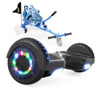 RCB KIDS Hoverboard 6,5" pour Enfants, siège, Batterie 4 Ah, LED, Bluetooth | Hoverkart-Hoverboard pour enfants, adolescents et adultes, jusqu'à 15 km/h, autonomie 10-15 km, longueur kart 70-90 cm