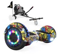 RCB KIDS Hoverboard 6,5" pour Enfants, siège, Batterie 4 Ah, LED, Bluetooth | Hoverkart-Hoverboard pour enfants, adolescents et adultes, jusqu'à 15 km/h, autonomie 10-15 km, longueur kart 70-90 cm