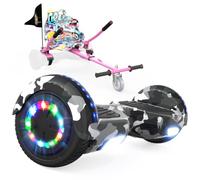 RCB KIDS Hoverboard 6,5" pour Enfants, siège, Batterie 4 Ah, LED, Bluetooth | Hoverkart-Hoverboard pour enfants, adolescents et adultes, jusqu'à 15 km/h, autonomie 10-15 km, longueur kart 70-90 cm