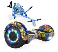RCB KIDS Hoverboard 6,5" pour Enfants, siège, Batterie 4 Ah, LED, Bluetooth | Hoverkart-Hoverboard pour enfants, adolescents et adultes, jusqu'à 15 km/h, autonomie 10-15 km, longueur kart 70-90 cm
