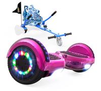RCB KIDS Hoverboard 6,5" pour Enfants, siège, Batterie 4 Ah, LED, Bluetooth | Hoverkart-Hoverboard pour enfants, adolescents et adultes, jusqu'à 15 km/h, autonomie 10-15 km, longueur kart 70-90 cm