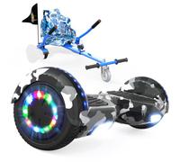 RCB KIDS Hoverboard 6,5" pour Enfants, siège, Batterie 4 Ah, LED, Bluetooth | Hoverkart-Hoverboard pour enfants, adolescents et adultes, jusqu'à 15 km/h, autonomie 10-15 km, longueur kart 70-90 cm