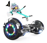 RCB KIDS Hoverboard 6,5" pour Enfants, siège, Batterie 4 Ah, LED, Bluetooth | Hoverkart-Hoverboard pour enfants, adolescents et adultes, jusqu'à 15 km/h, autonomie 10-15 km, longueur kart 70-90 cm