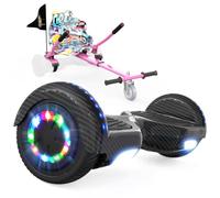 RCB KIDS Hoverboard 6,5" pour Enfants, siège, Batterie 4 Ah, LED, Bluetooth | Hoverkart-Hoverboard pour enfants, adolescents et adultes, jusqu'à 15 km/h, autonomie 10-15 km, longueur kart 70-90 cm
