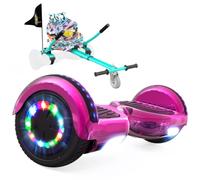 RCB KIDS Hoverboard 6,5" pour Enfants, siège, Batterie 4 Ah, LED, Bluetooth | Hoverkart-Hoverboard pour enfants, adolescents et adultes, jusqu'à 15 km/h, autonomie 10-15 km, longueur kart 70-90 cm