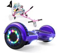RCB KIDS Hoverboard 6,5" pour Enfants, siège, Batterie 4 Ah, LED, Bluetooth | Hoverkart-Hoverboard pour enfants, adolescents et adultes, jusqu'à 15 km/h, autonomie 10-15 km, longueur kart 70-90 cm