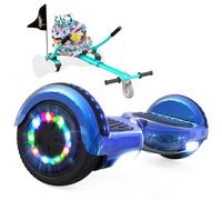 RCB KIDS Hoverboard 6,5" pour Enfants, siège, Batterie 4 Ah, LED, Bluetooth | Hoverkart-Hoverboard pour enfants, adolescents et adultes, jusqu'à 15 km/h, autonomie 10-15 km, longueur kart 70-90 cm