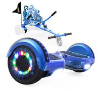 RCB KIDS Hoverboard 6,5" pour Enfants, siège, Batterie 4 Ah, LED, Bluetooth | Hoverkart-Hoverboard pour enfants, adolescents et adultes, jusqu'à 15 km/h, autonomie 10-15 km, longueur kart 70-90 cm