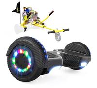 RCB KIDS Hoverboard 6,5" pour Enfants, siège, Batterie 4 Ah, LED, Bluetooth | Hoverkart-Hoverboard pour enfants, adolescents et adultes, jusqu'à 15 km/h, autonomie 10-15 km, longueur kart 70-90 cm